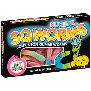 Sour neon gummy worms
