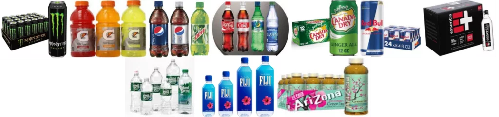 Different kinds of beverages